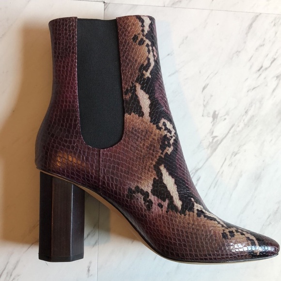 Donald Pliner Laila Reptile Snake leather purple black boot shoe size 6 - Picture 4 of 8